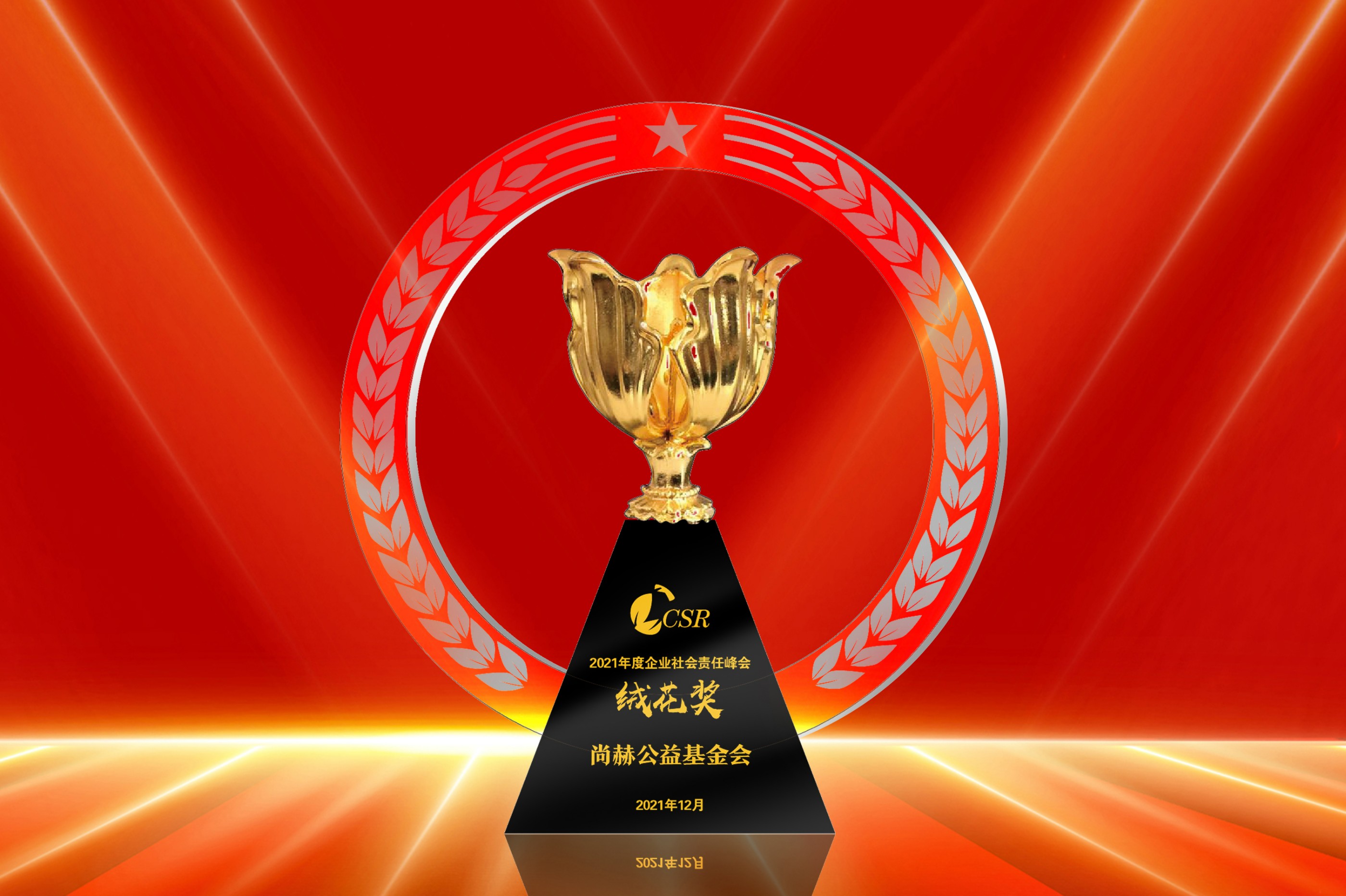 2021年12月-开云手机在线官网公益基金会荣获“2021年度企业社会责任绒花奖”